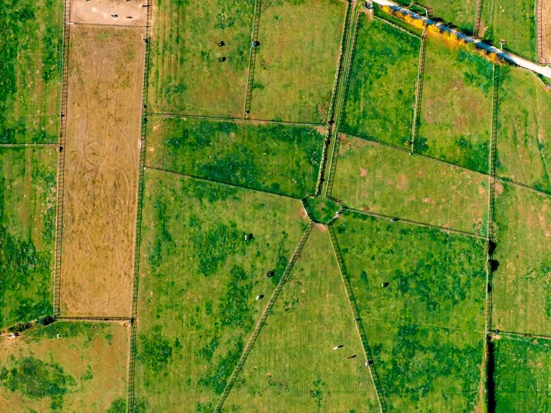 Drone land mapping aerial view