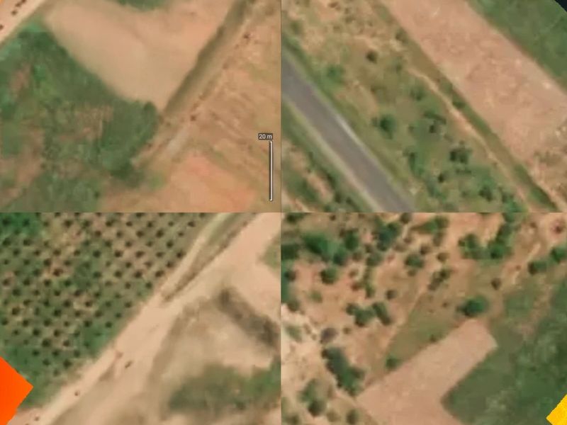Person operating drone in field